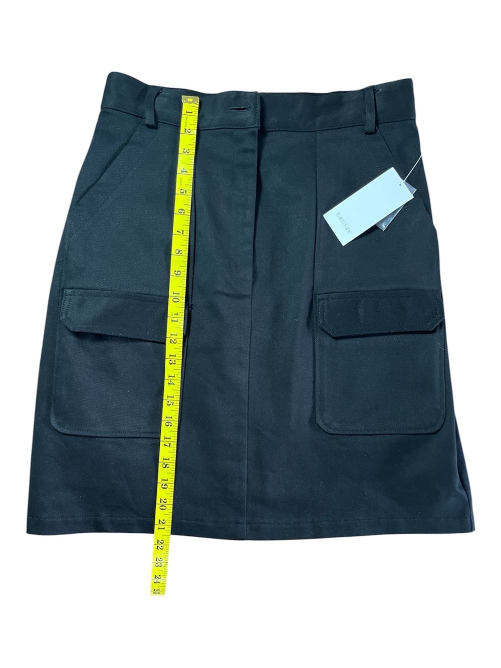 NWT Karen Kane Black High Waisted Utility Cargo Cotton Lined Mini Skirt Size 8